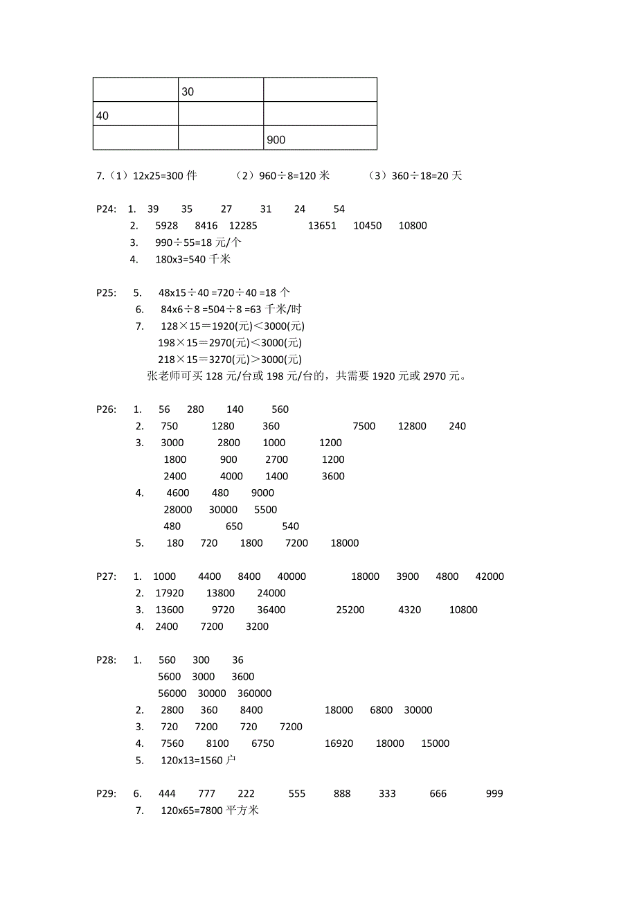 新版苏教版四年级下册数学补充习题答案_第4页