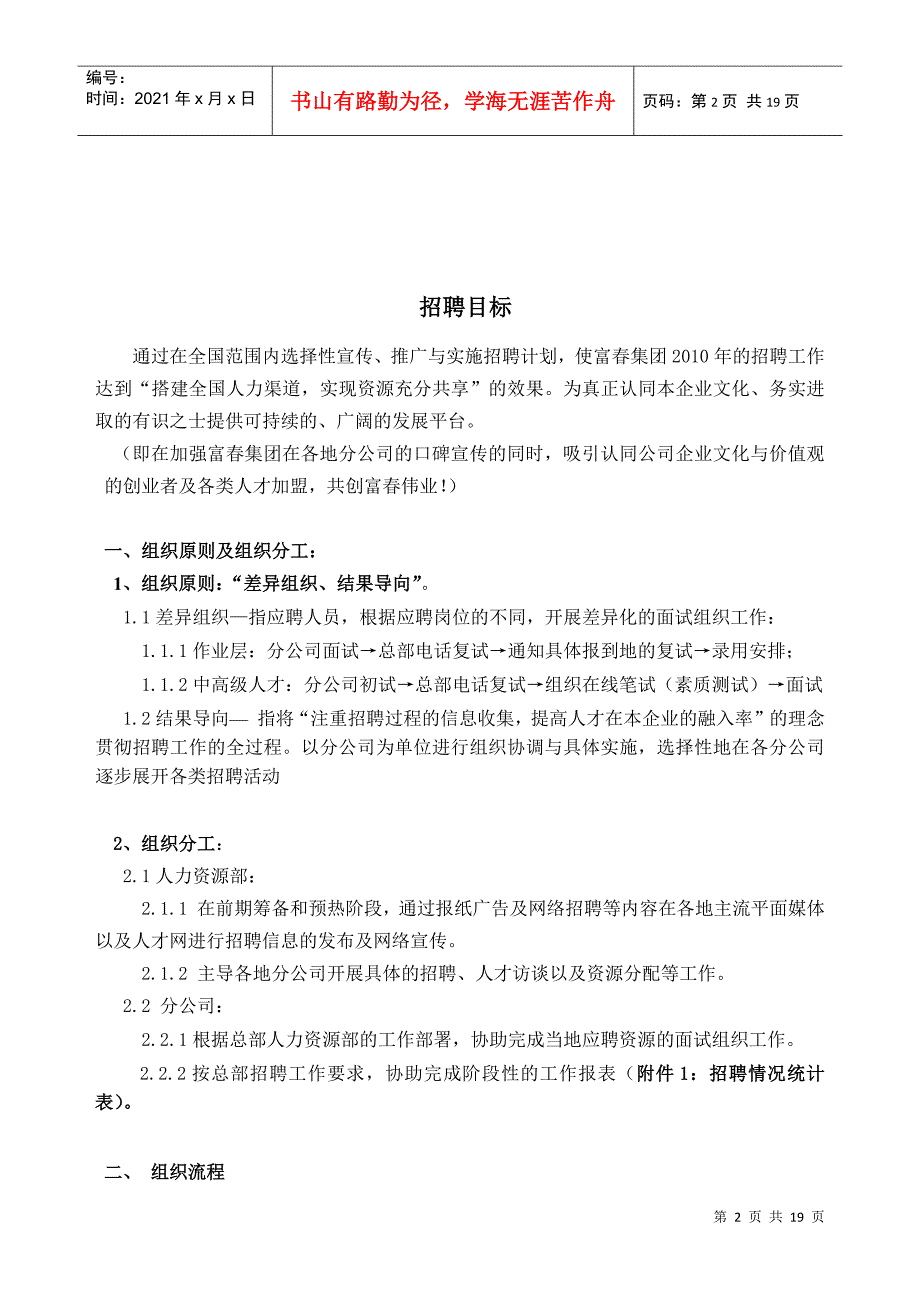 某某分公司招聘工作指导手册_第2页