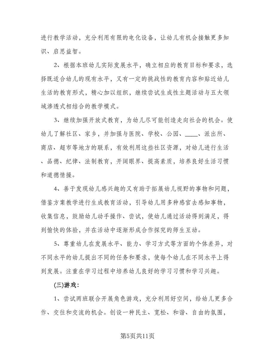 大班上学期教学计划标准范文（二篇）.doc_第5页