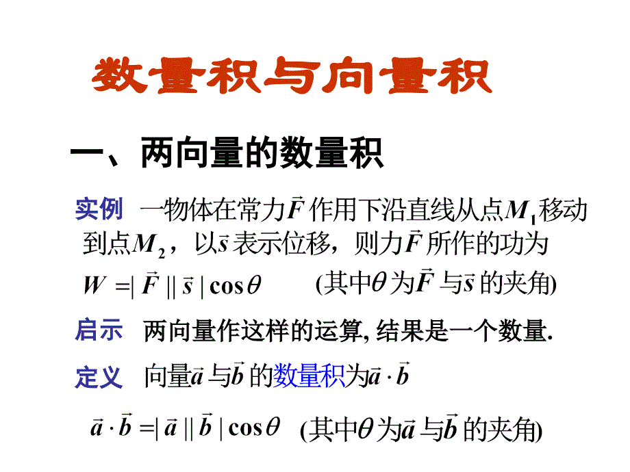 高数课件30空间几何2数量积与向量积_第1页