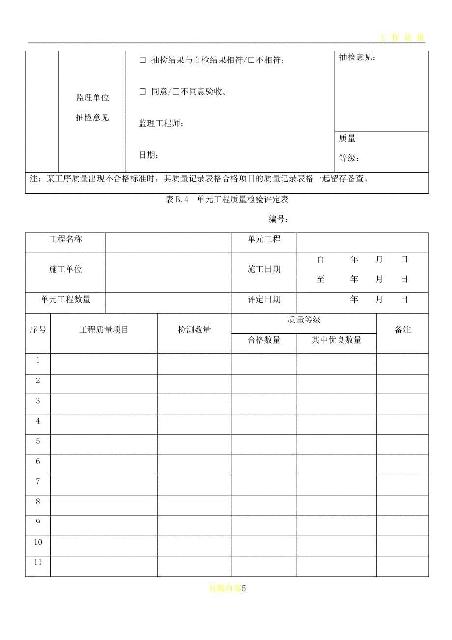 土地整治工程质量检验与评定规程表格_第5页