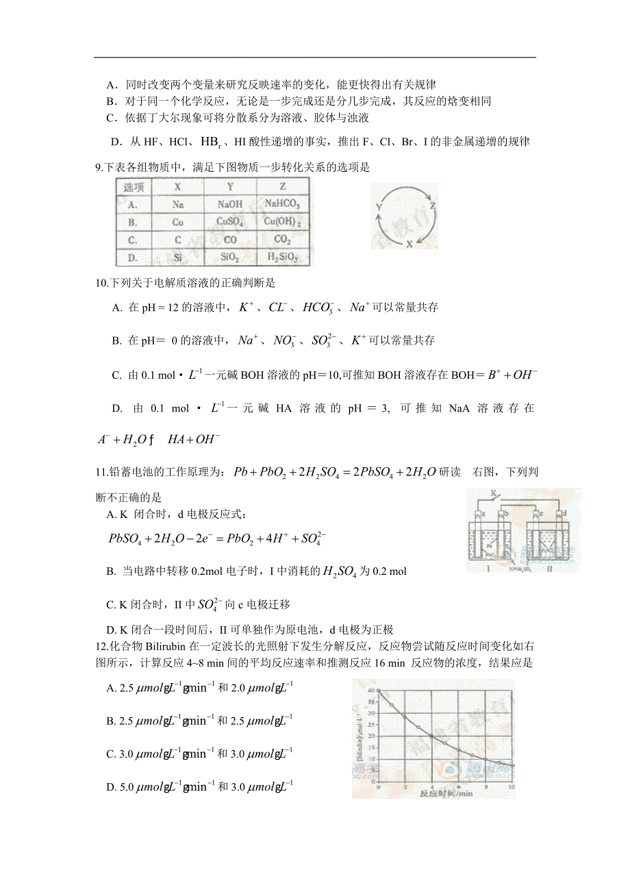 福建高考理科综合题(含答案)_第2页