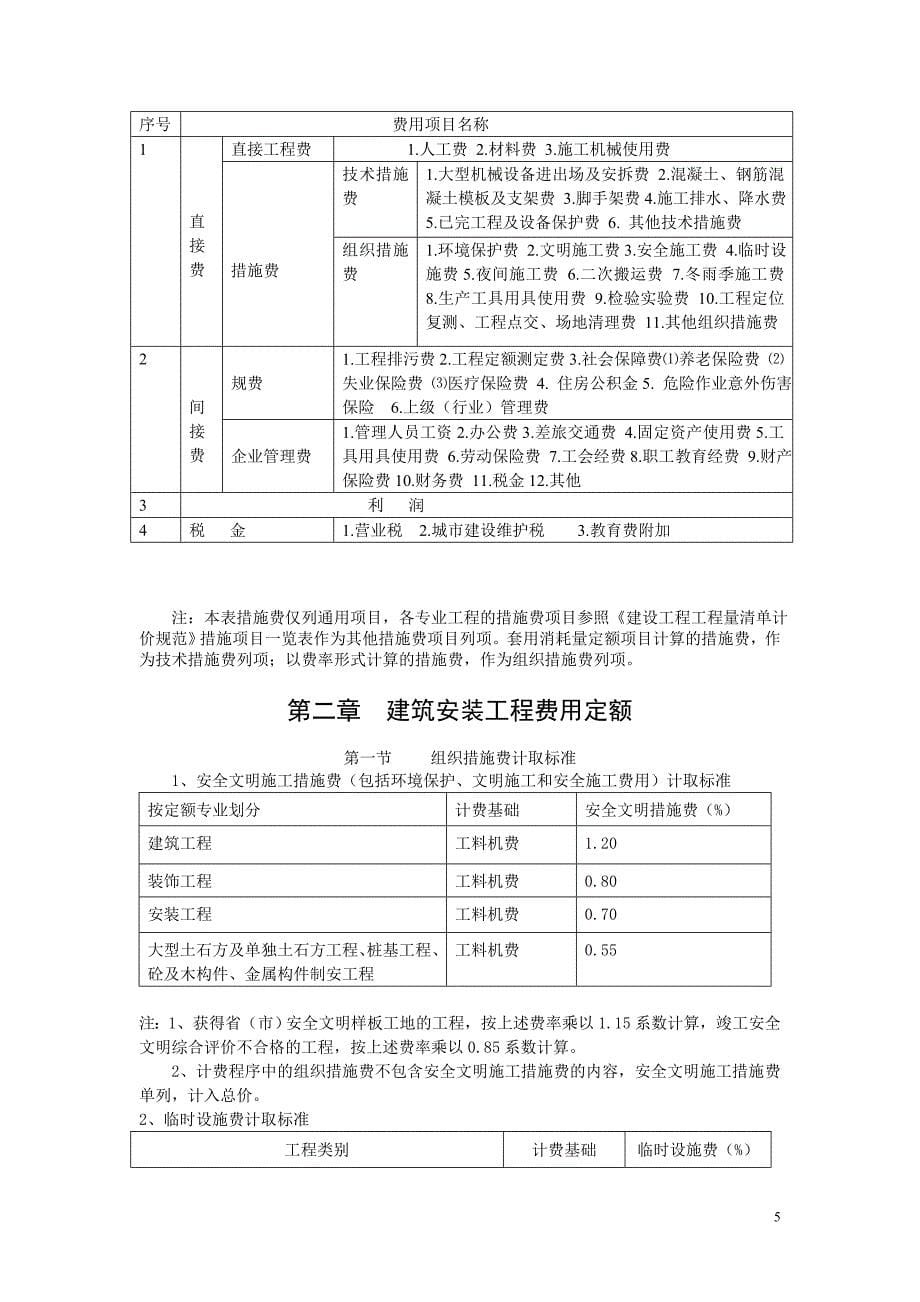 江西省建筑安装工程费用定额_第5页