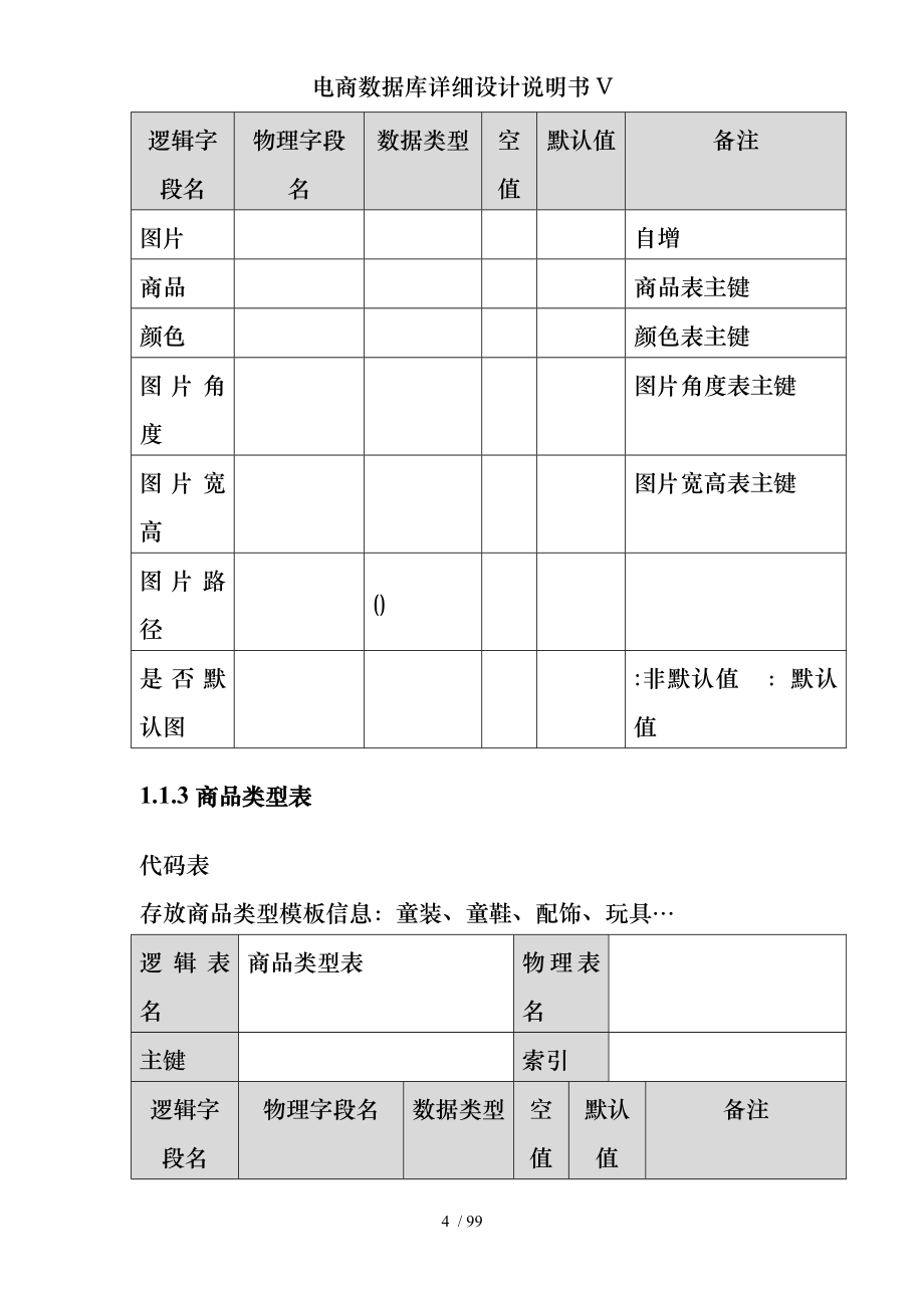 电商数据库详细设计说明书V_第4页