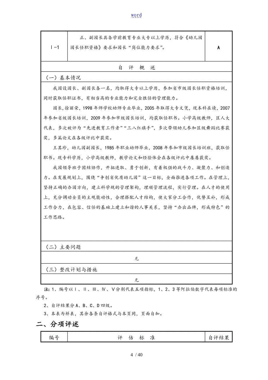 江苏省优质幼儿园教育评估自评表格_第5页