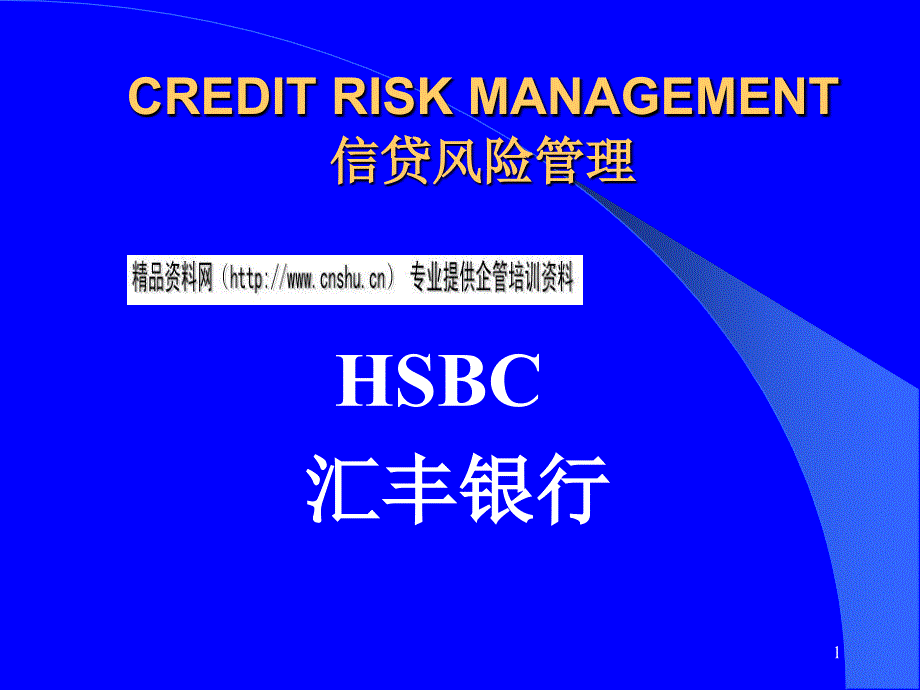 汇丰银行的信贷风险管理_第1页