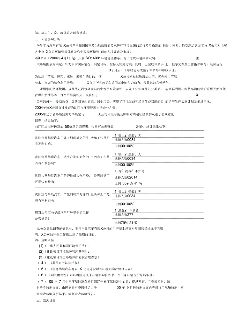 宝马华晨汽车有限公司建设项目验收监测_第4页