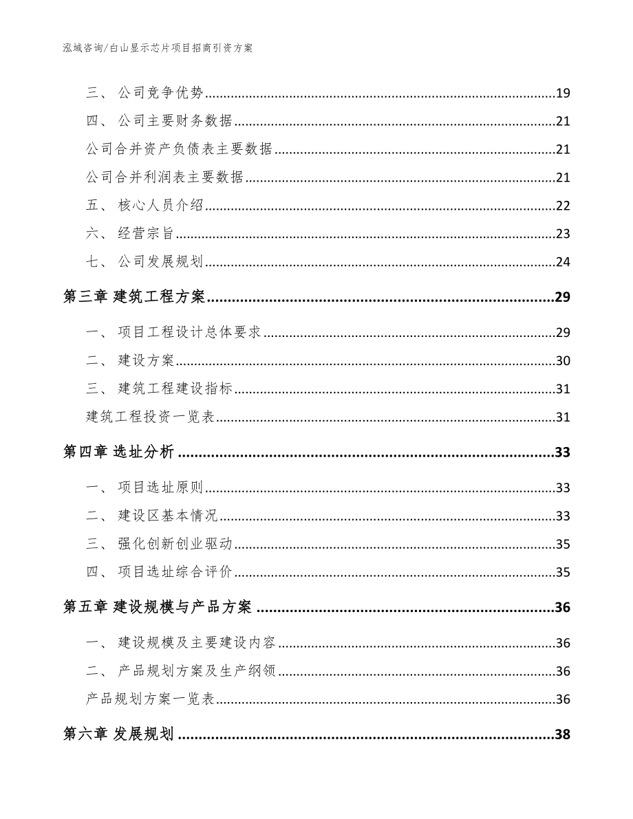 白山显示芯片项目招商引资方案参考模板_第4页