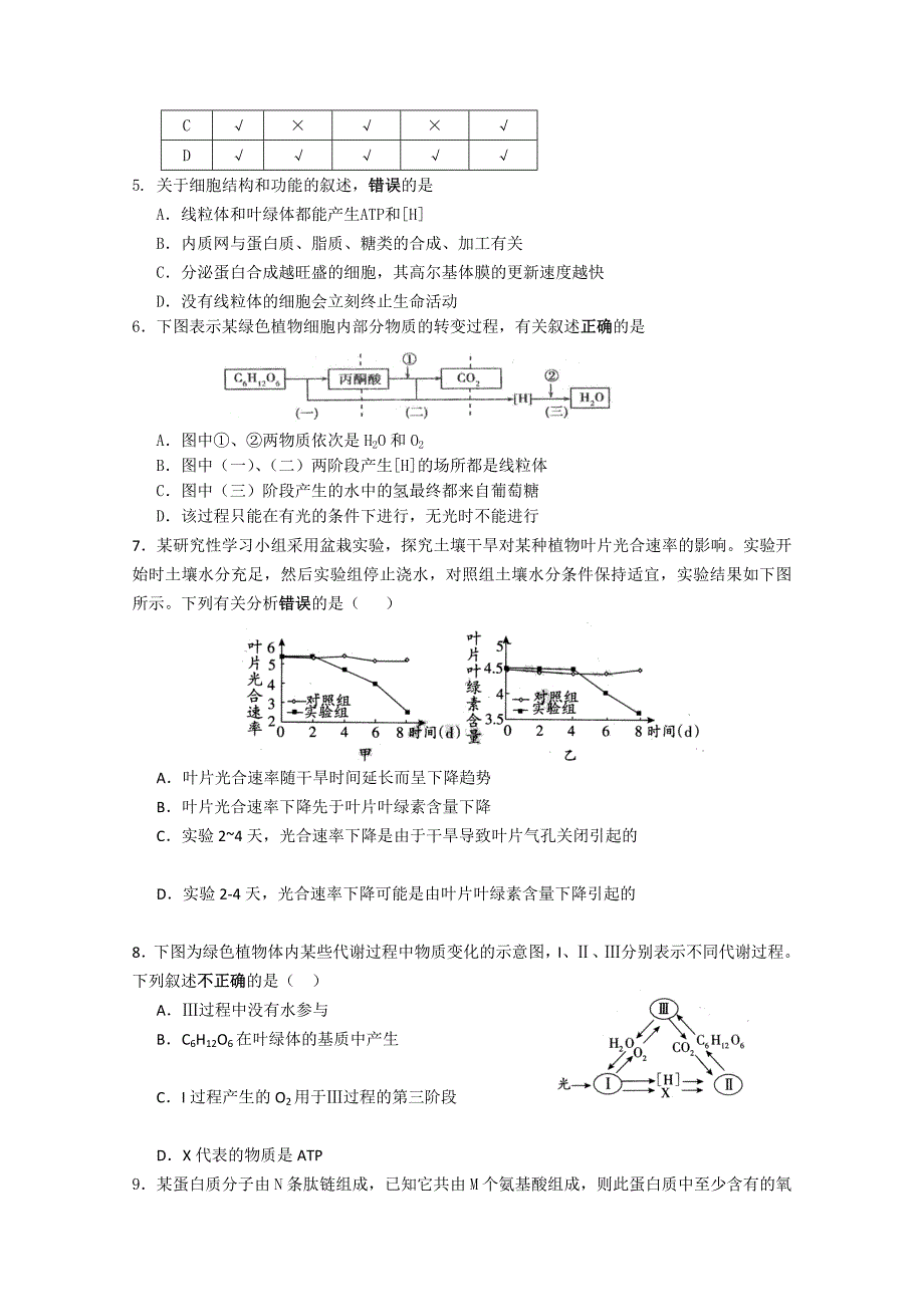 广东揭阳二中2009~2010学年度期终考试高一级生物科试卷.doc_第2页