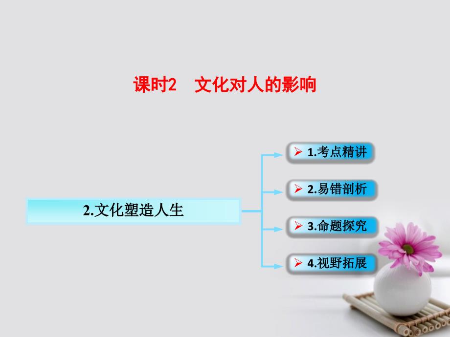 江西省南城县高中政治第二课文化对人的影响文化塑造人生课件新人教版必修3_第1页