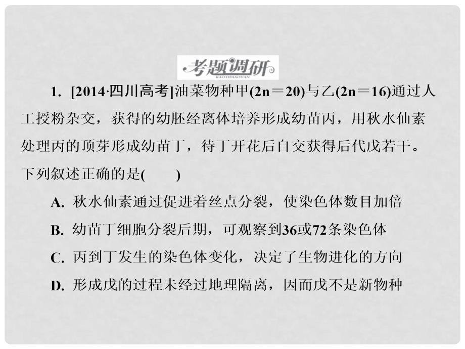 高考生物二轮复习 专题四　生物的遗传 变异与进化课件3_第4页