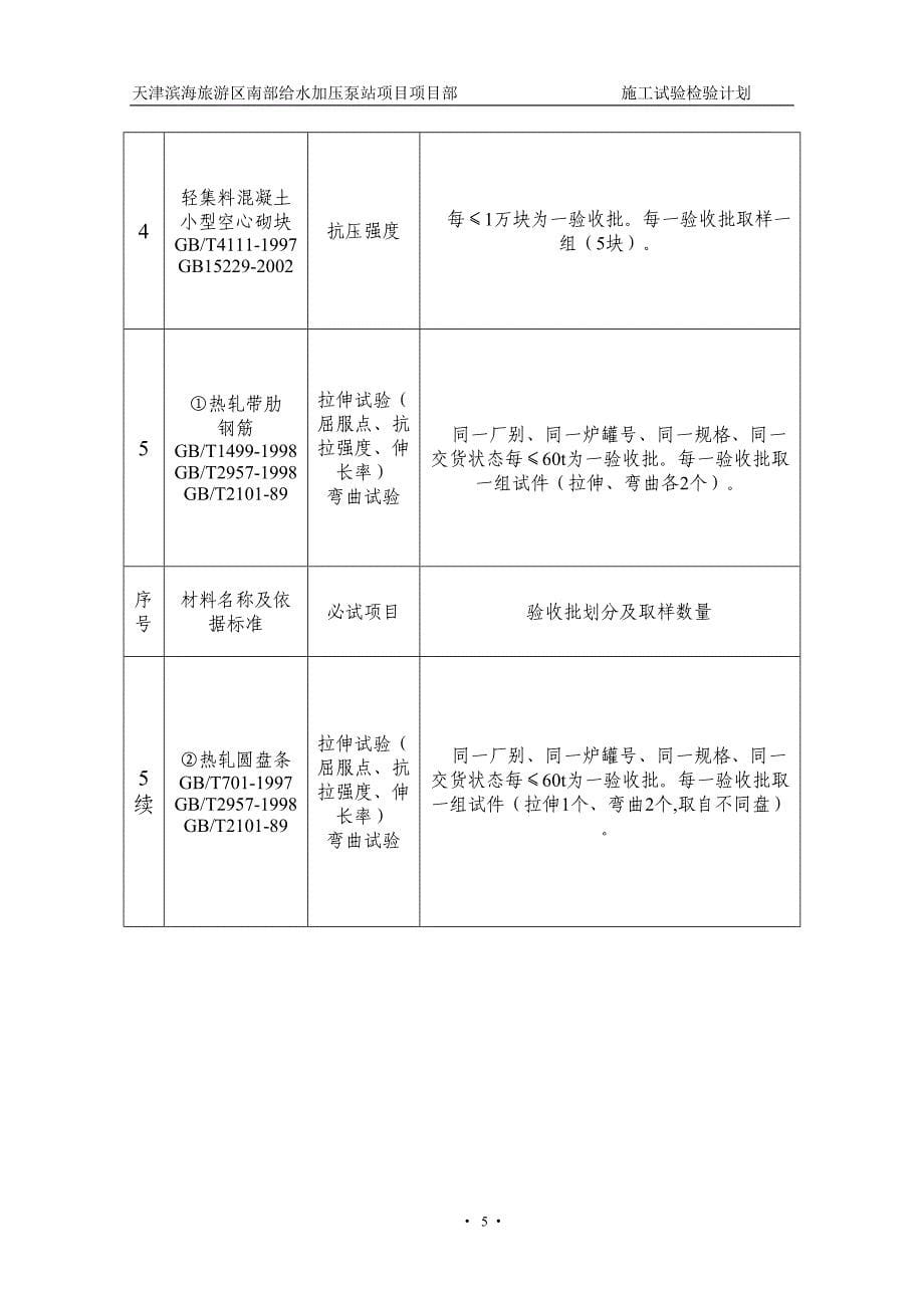 泵站工程试验检验计划(DOC 16页)_第5页