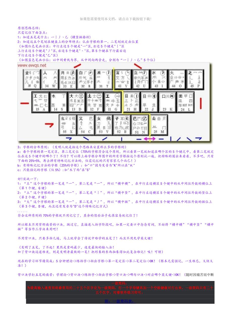 推荐最简单的学习五笔打字的方法_第1页