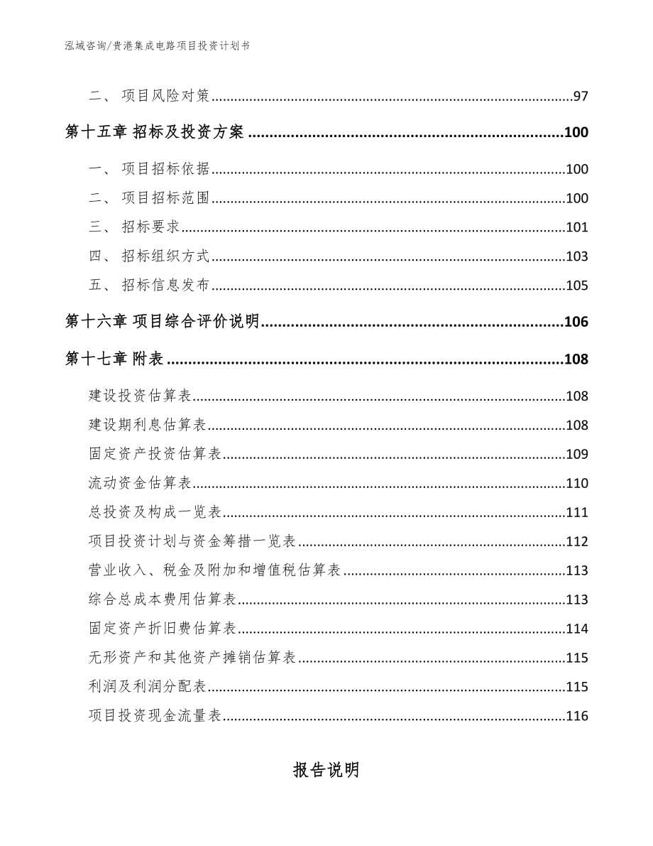 贵港集成电路项目投资计划书（参考范文）_第5页