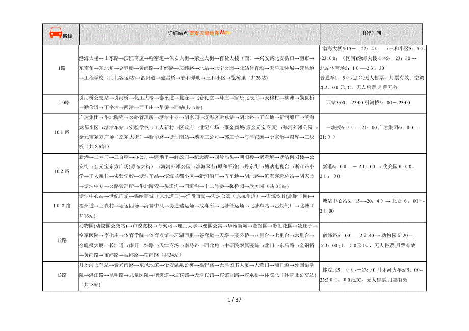 最新天津公交路线_第1页