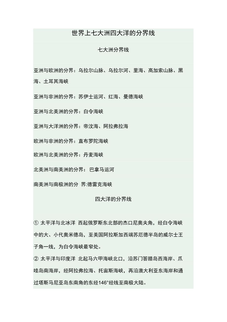 世界上七大洲四大洋的分界线_第1页