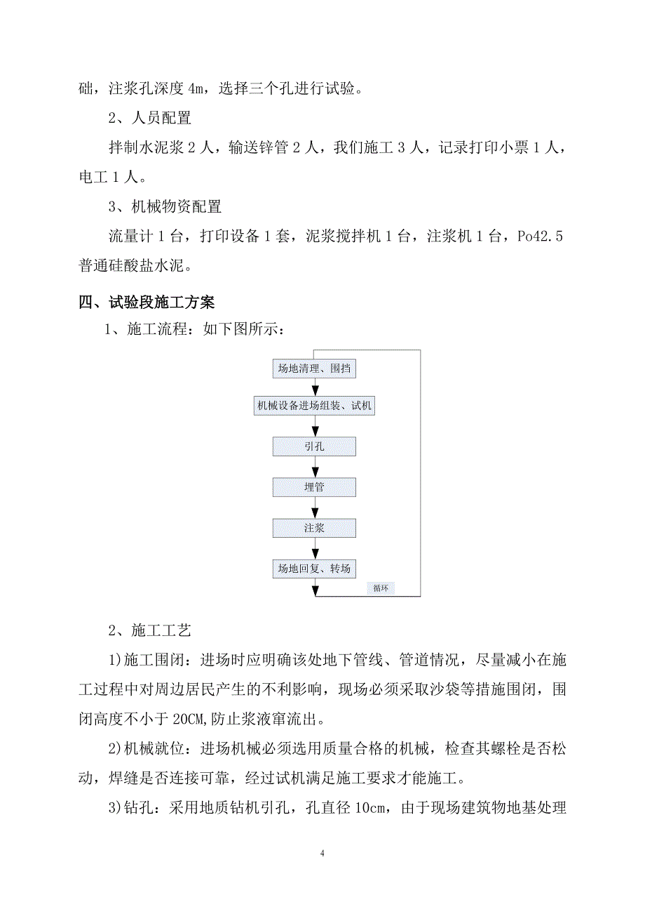 房屋注浆注浆试验施工方案要点_第4页