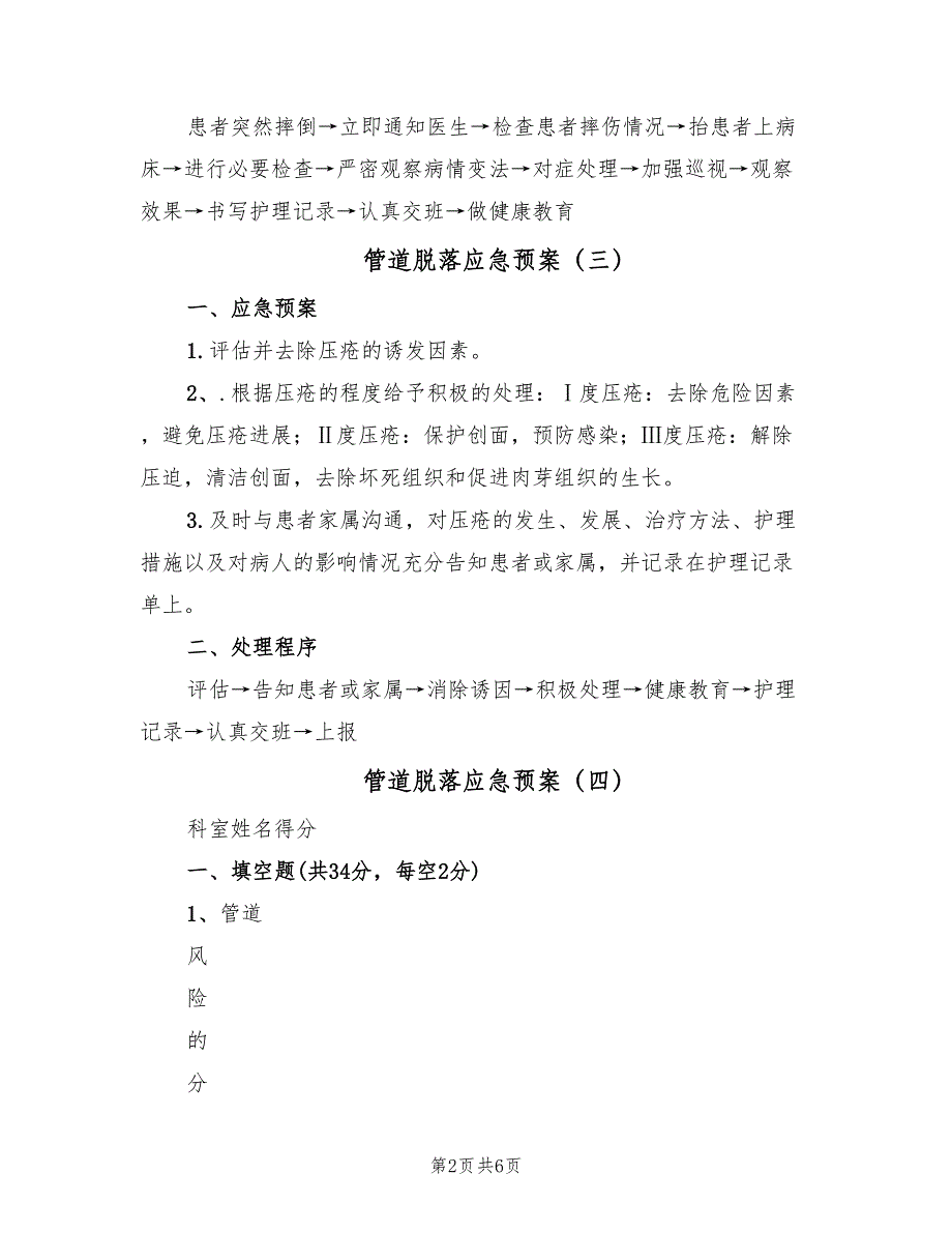 管道脱落应急预案（4篇）_第2页