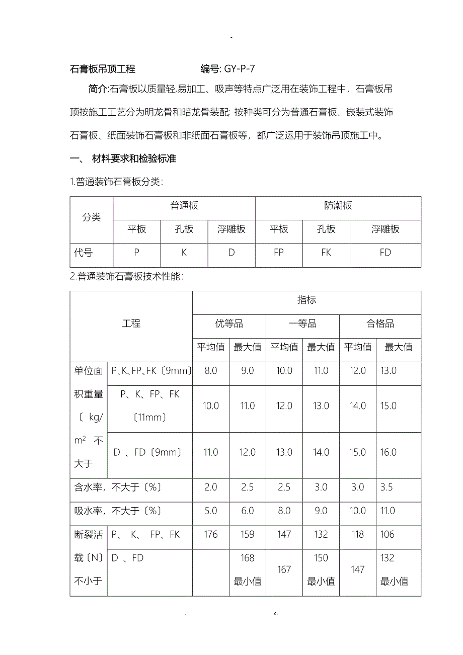 石膏板吊顶建筑施工工艺设计_第1页
