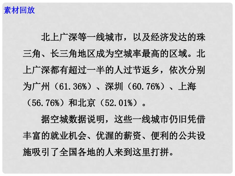 高考语文 作文素材快递 理性地看待看待节“空城”现象课件_第4页