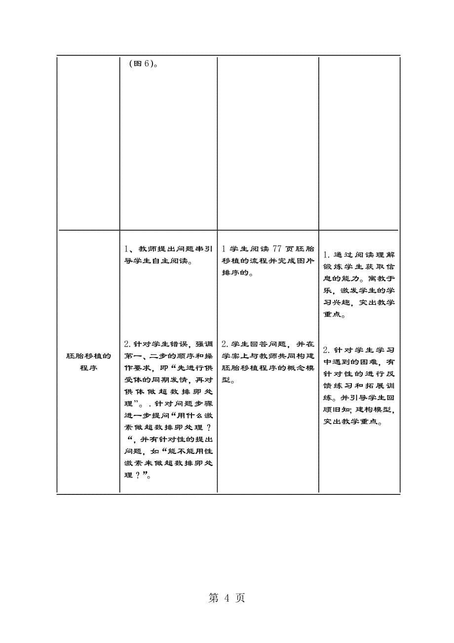 2023年人教版高中生物选修专题三　胚胎工程的应用及前景 教学设计.doc_第5页