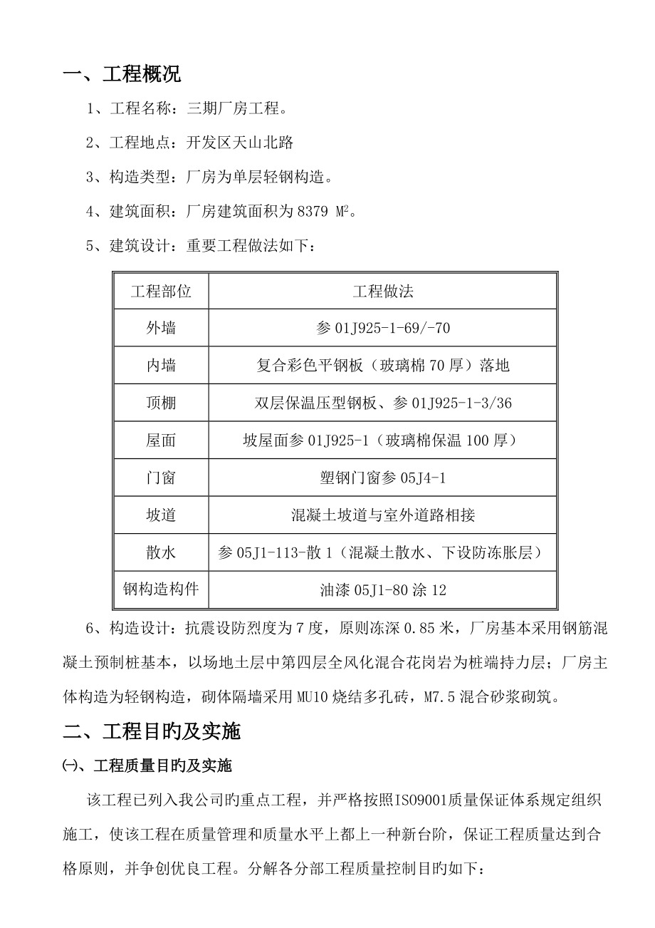 单层轻钢结构厂房工程施工组织设计_第2页