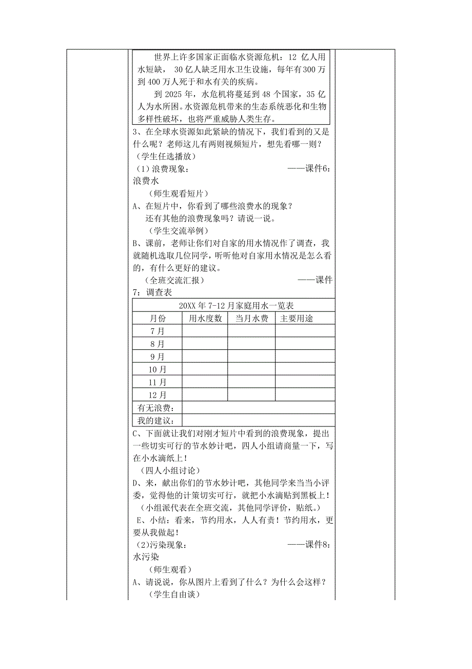 我们只有一个地球第一课时教案_第3页