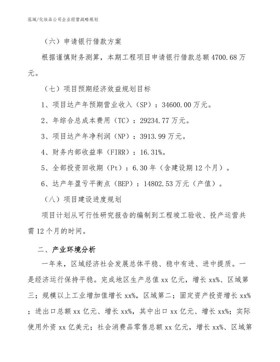 化妆品公司企业经营战略规划_第5页