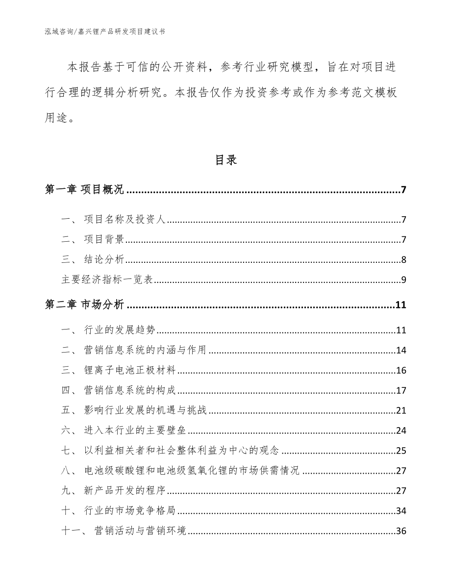 嘉兴锂产品研发项目建议书【范文】_第2页