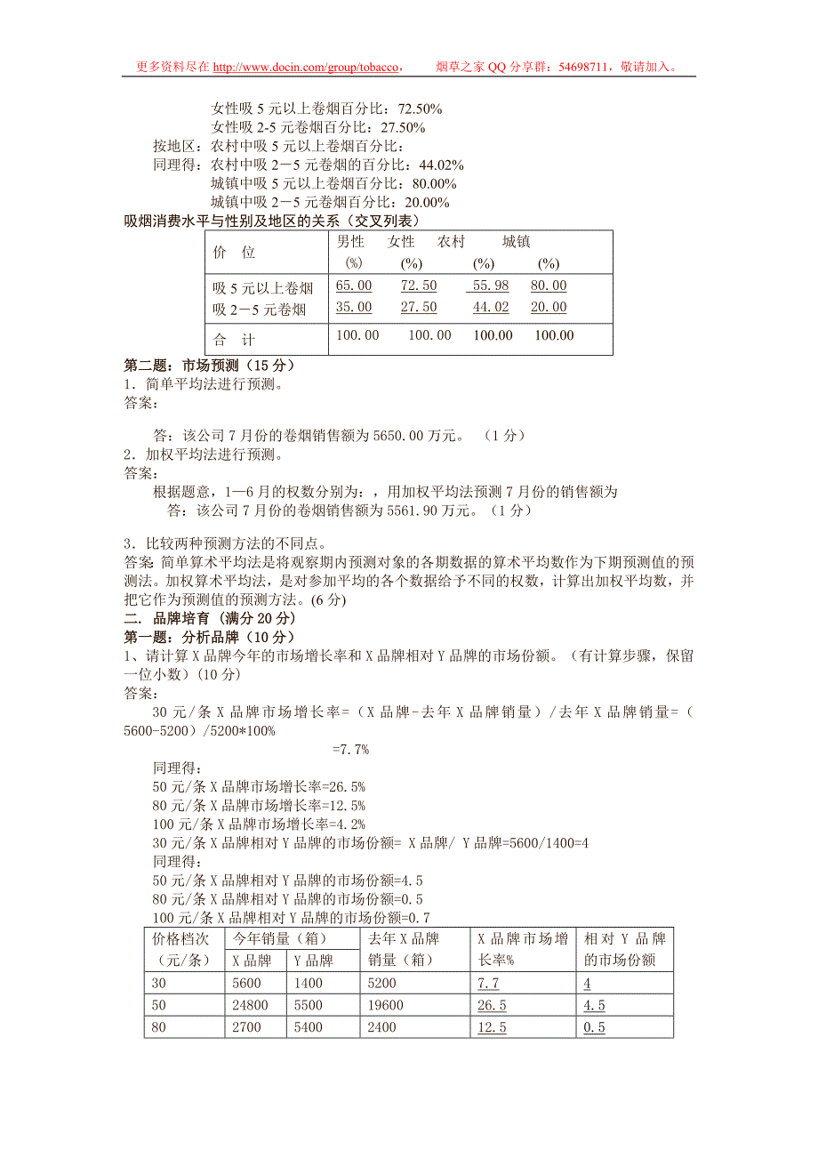 高级卷烟商品营销员技能练习_第4页