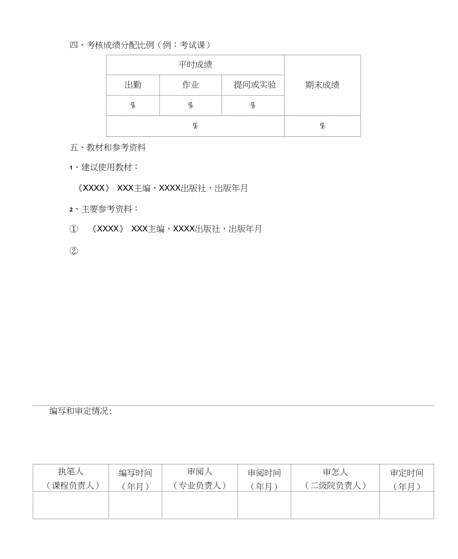 高校课程教学大纲模板_第3页