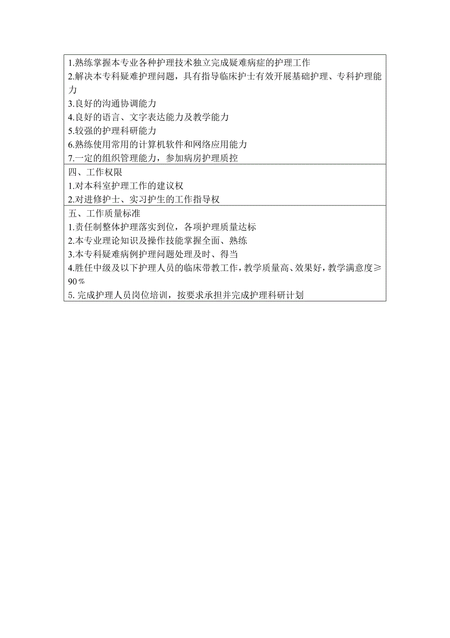 各层级护士岗位职责与胜任能力_第4页