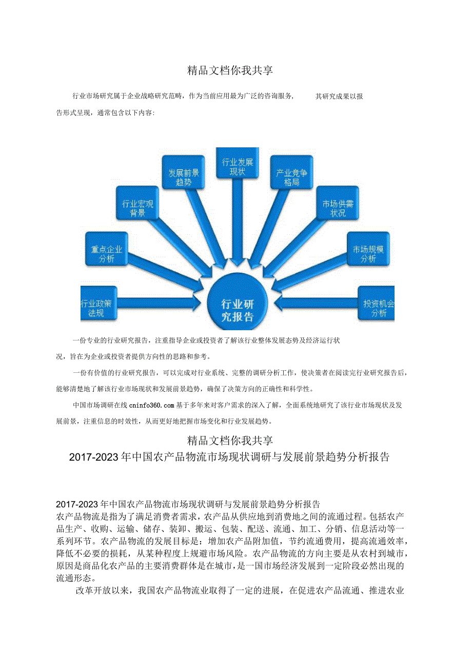 2017年农产品物流市场现状调研与发展前景趋势分析报告_第2页