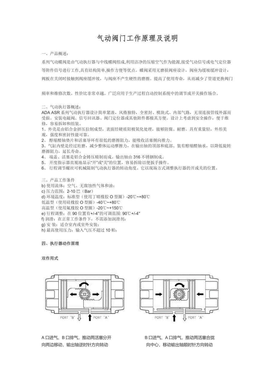 气动阀门工作原理及说明_第1页