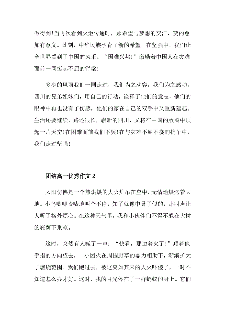 团结高一优秀作文_第3页