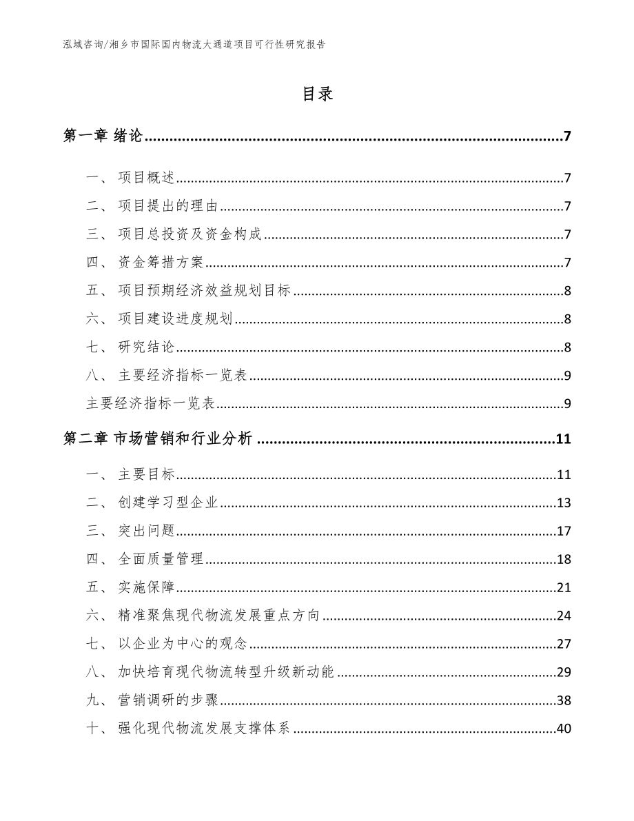 湘乡市国际国内物流大通道项目可行性研究报告_第2页