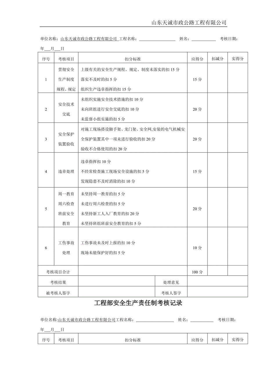 安全生产考核及奖惩记录_第3页