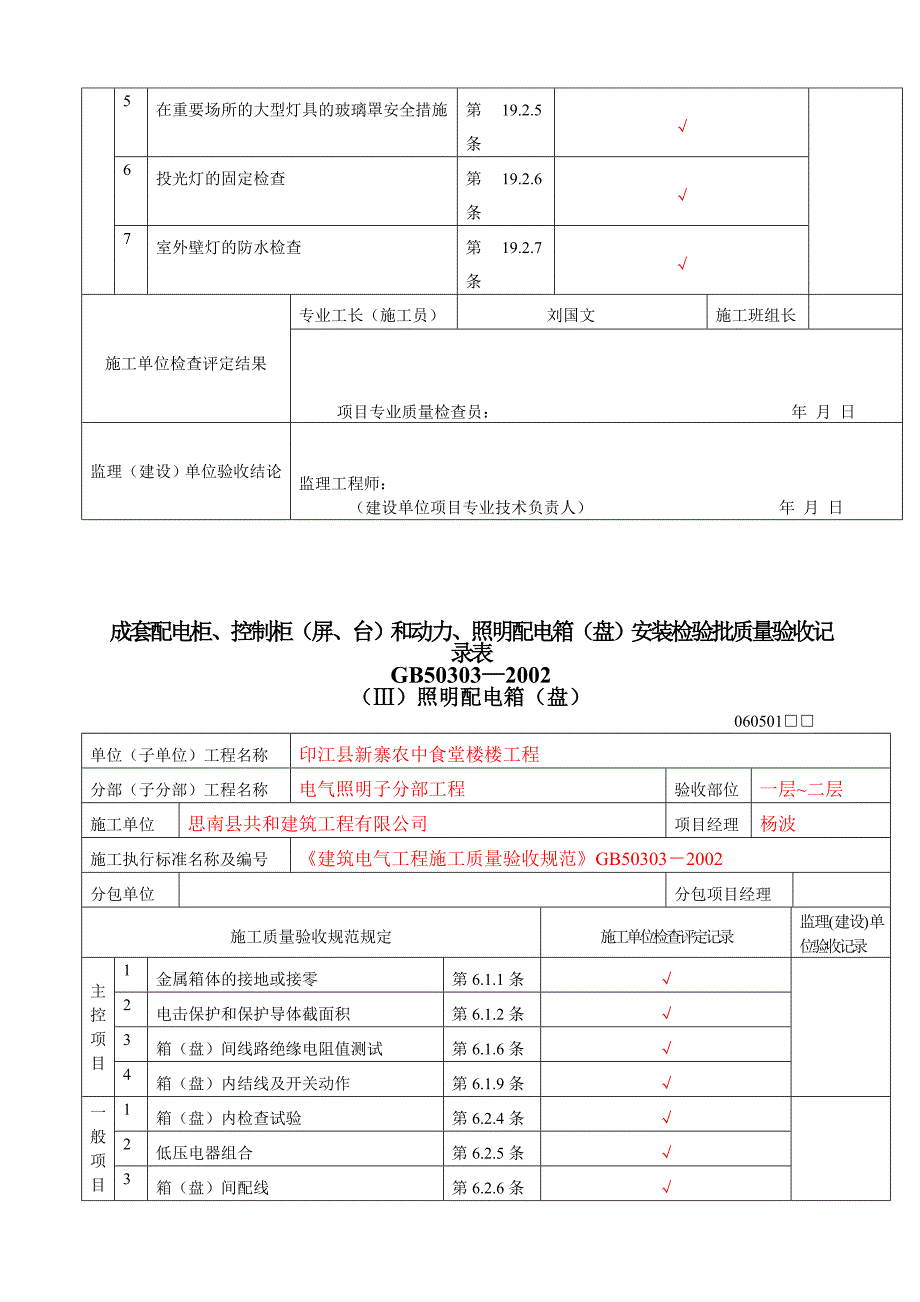 水电安装检验批质量验收记录表.doc_第2页