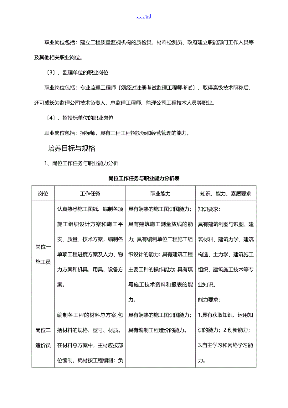 建筑工程管理专业教学标准_第2页