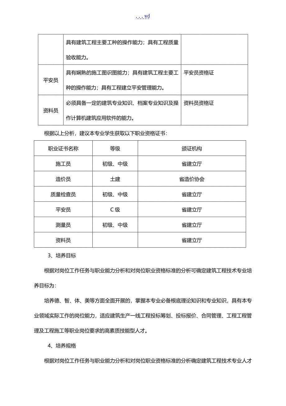 建筑工程管理专业教学标准_第5页