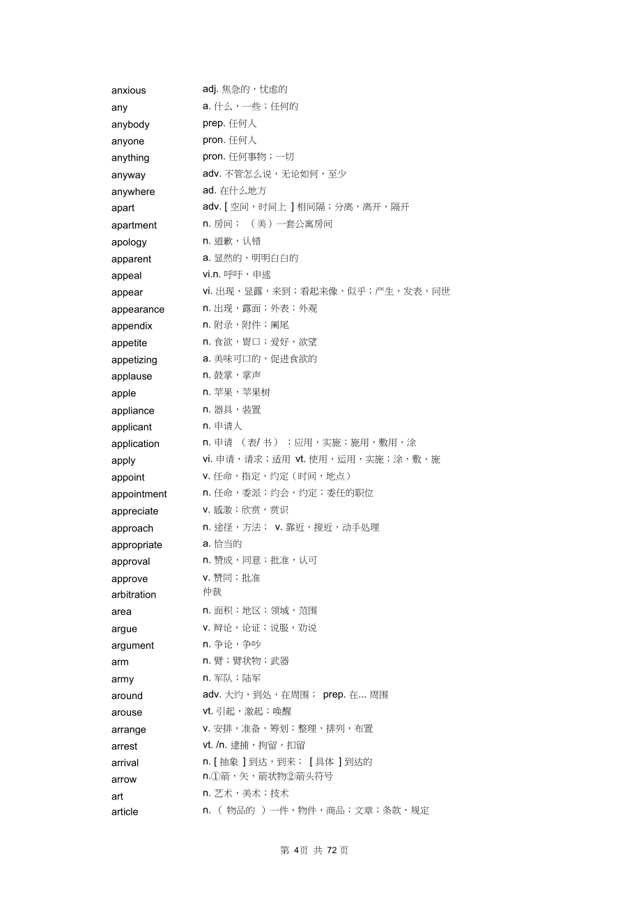 专升本考试指南公共英语词汇表高职直接升本科的_第4页