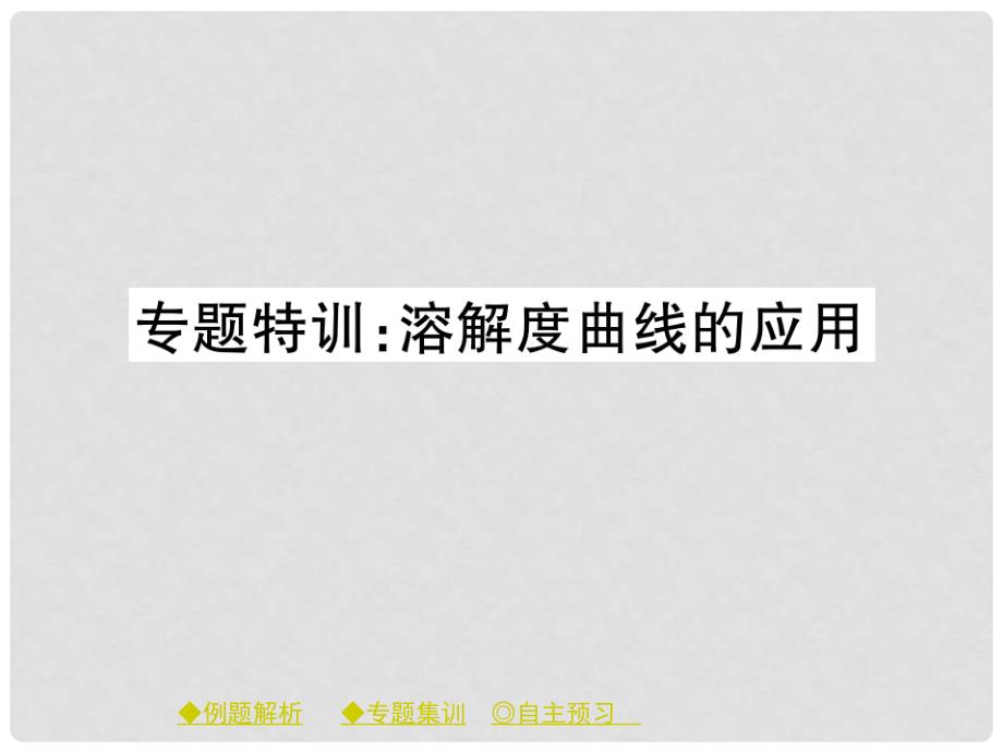 九年级化学下册 第九章 溶液 专题特训 溶解度曲线的应用课件 （新版）新人教版_第1页