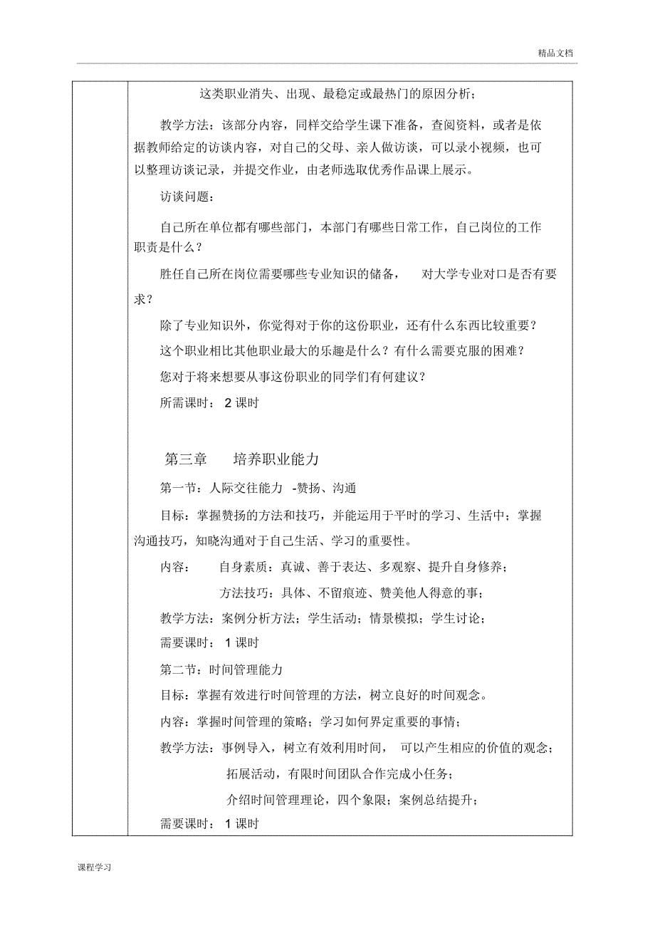 职业生涯规划——课程学习提纲_第5页