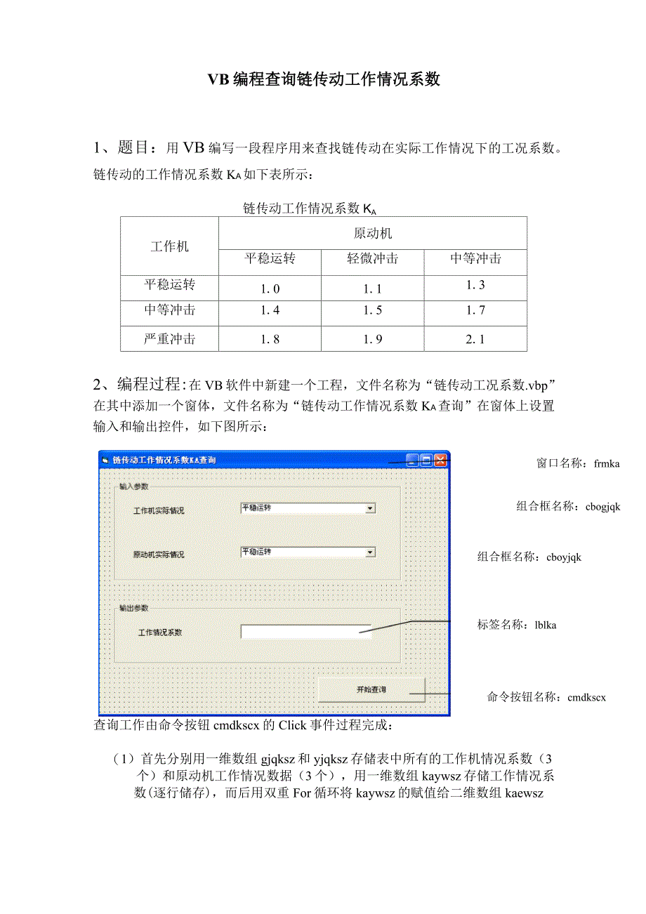 VB编程链传动工况系数KA查询_第1页