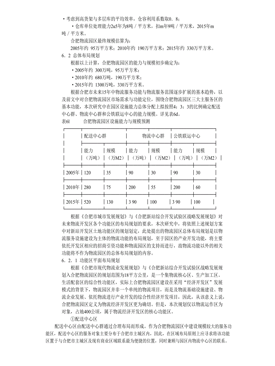 合肥现代物流园区可行性研究报告6总体发展规划_第3页