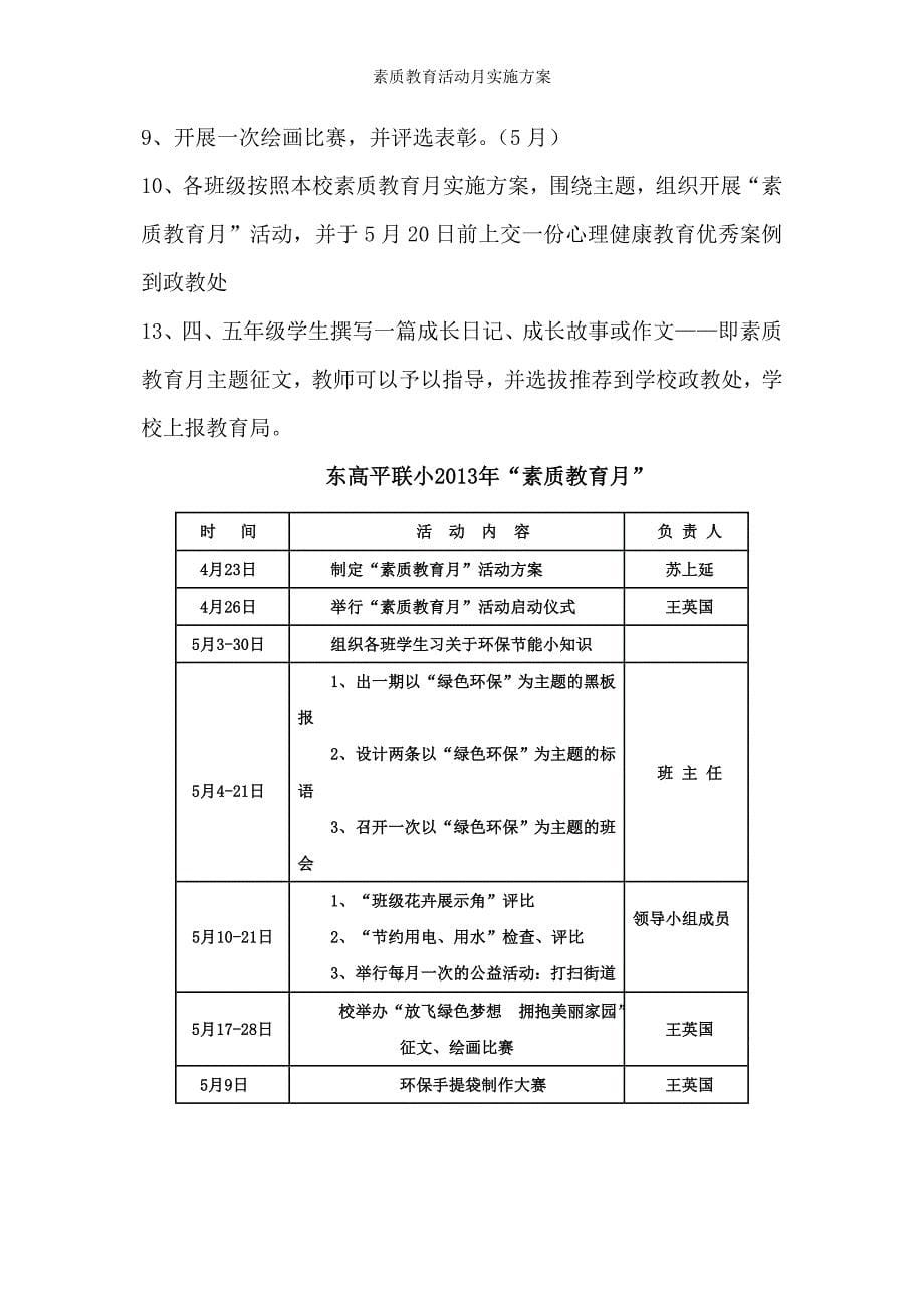 素质教育活动月实施方案_第5页