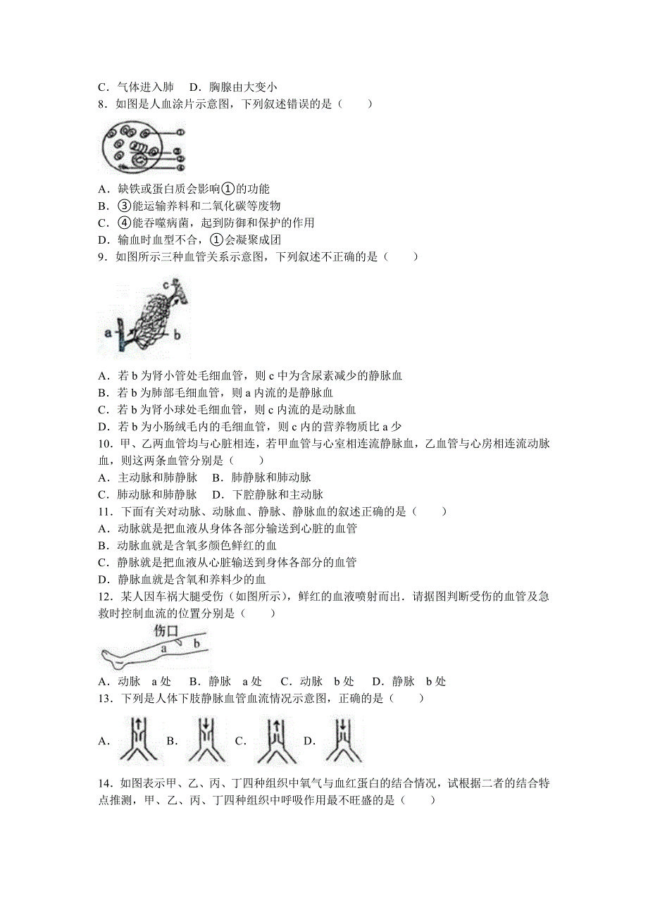 七年级（下）期末生物试卷(VI)_第2页