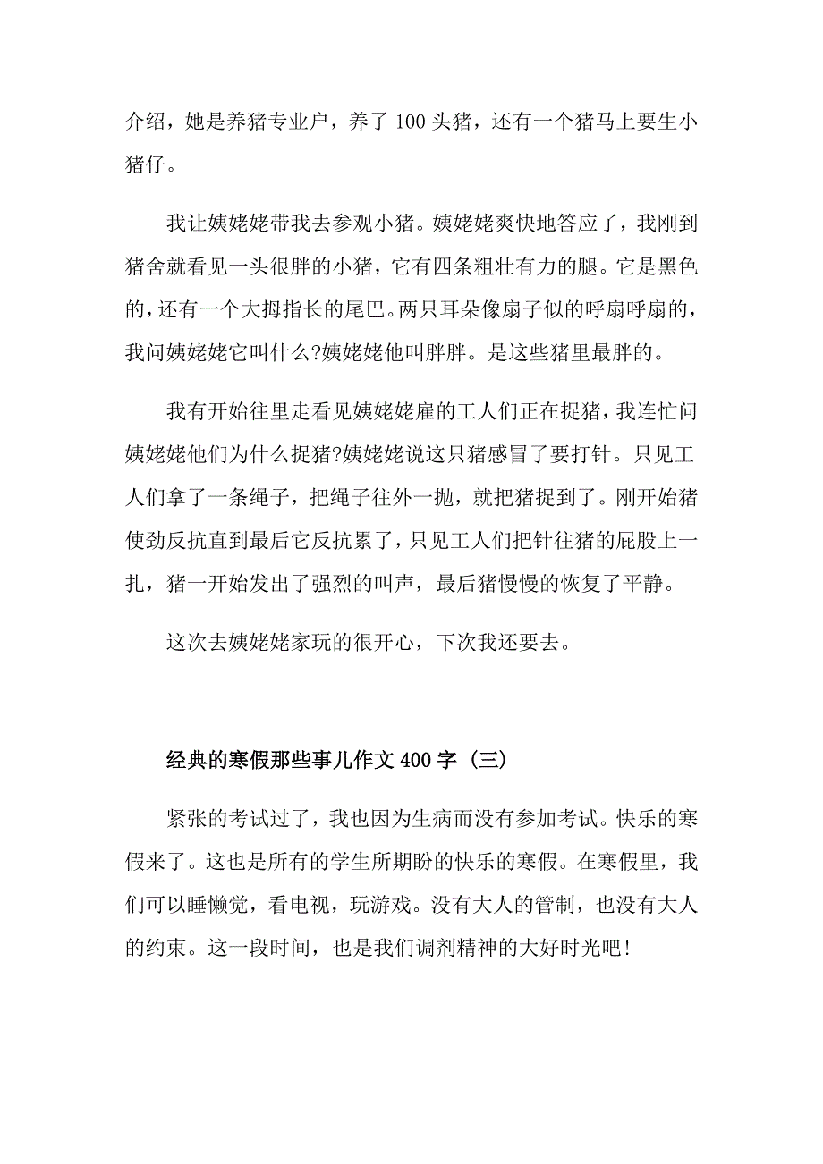 寒假那些事儿作文400字5篇_第4页