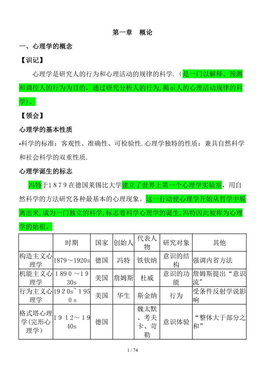 《心理学》复习大纲(1)_第1页