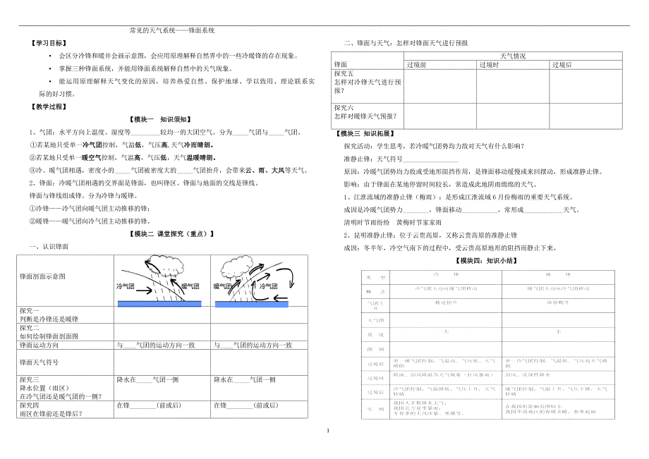 常见的天气系统学案好.doc_第1页